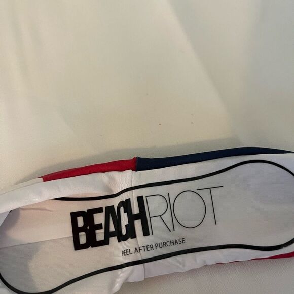 Beach Riot Samira Blue Red Polka Dot Color Block One Piece Swimsuit Sz S - Picture 5 of 16